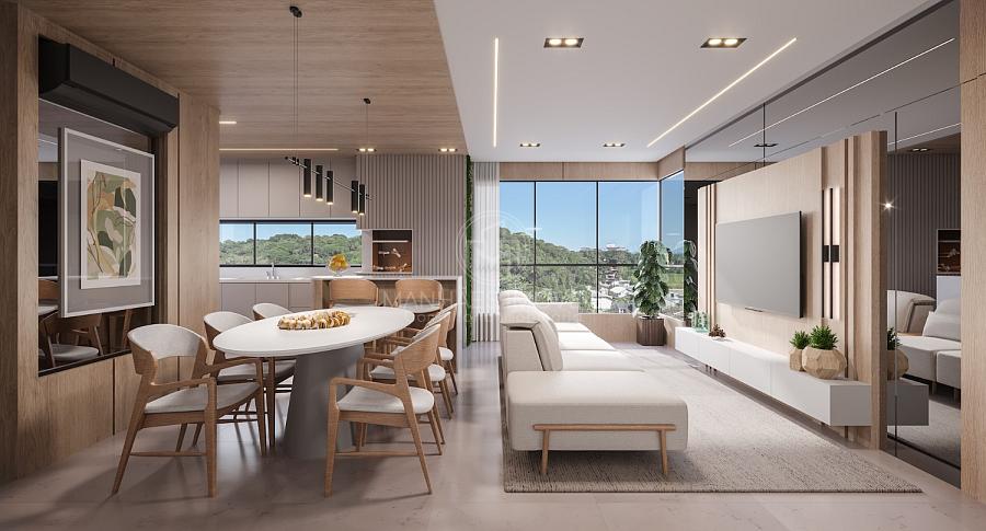 Apartamento Tipo 1: Living com sacada integrada