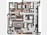 Planta humanizada do Apartamento Tipo 2 | 200m² priv.
