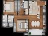 Planta humanizada do Apartamento Tipo 03 - 82m² priv.