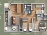 Planta humanizada do Apartamento Tipo 02