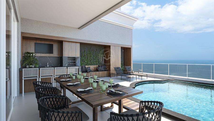 Penthouse Duplex: Espao grill e terrao com piscina
