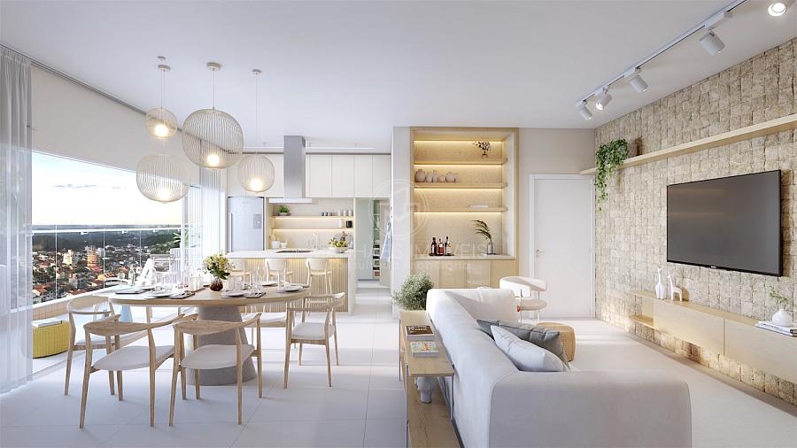 Apartamento Tipo 06: Living integrado