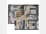 Planta humanizada do Apartamento Tipo 01 | 51,66 m