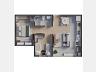 Planta humanizada do Apartamento Tipo 03 | 51,59 m