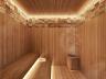 Sauna seca com haloterapia e tijolos de sal rosa
