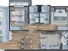 Planta humanizada do apartamento tipo | Finais 5A e 4B | 57,53 m privativos