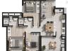 Planta humanizada do Apartamento Tipo 06 | 88m priv.