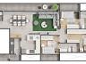 Planta humanizada do Apartamento Tipo 01 | 111m priv.