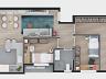 Apartamento Tipo 1: Planta com 84,92 m privativos