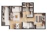 Planta Humanizada do Apartamento Tipo 2: 50,26 m