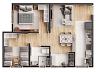 Planta Humanizada do Apartamento Tipo 1: 51,06 m