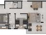 Planta humanizada do Apartamento Tipo - Final 5 | 79,5m priv.