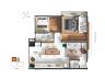 Planta humanizada do Apartamento Tipo 04 | 84,39m priv.