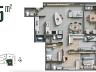Planta humanizada do Apartamento Tipo 3