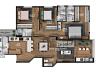 Planta humanizada do apartamento tipo | 121m privativos