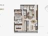 Planta humanizada do Apartamento Tipo 3