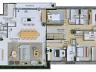 Planta humanizada do Apartamento Tipo 2 | 207,48m priv.