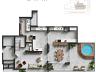 Planta humanizada do Apartamento Duplex (pav. inferior) - Terrao com 46,43m