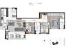 Planta humanizada do apartamento tipo 4
