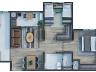 Planta do apartamento tipo 02 com 50m priv.